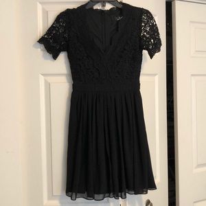 Black lace cocktail dress